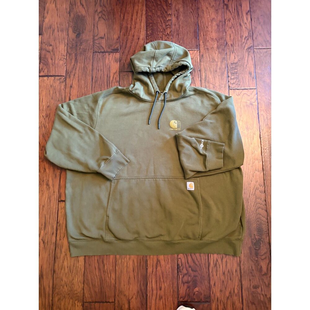 Carhartt Force Olive Green Hoodie Sweatshirt Size 4XL